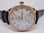 Copy IWC Schaffhausen Black Leather Automatic Watch